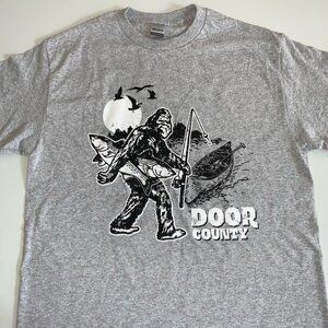 Door County, WI Bigfoot Fishing T-Shirt